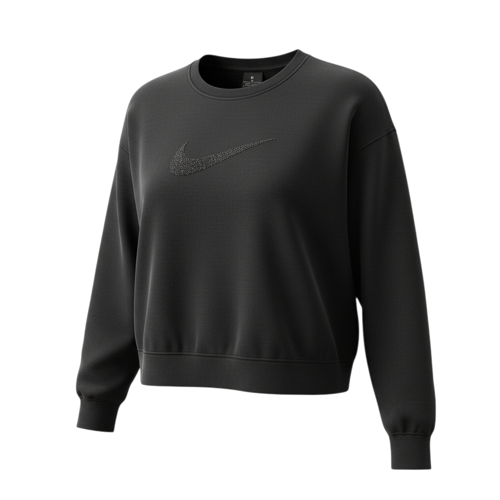 Nike Women’s Black Cropped Crewneck Sweatshirt Size Med Streetwear Casual Active